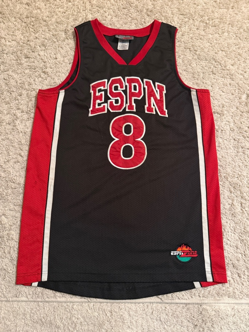 ESPN Black & Red Number 8 Men's Basketball Jersey